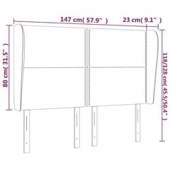 vidaXL voodipeats servadega, tumesinine, 147x23x118/128 cm, samet hind ja info | Voodid | kaup24.ee