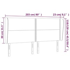 vidaXL voodipeats servadega, tumeroheline, 203x23x118/128 cm, samet цена и информация | Кровати | kaup24.ee