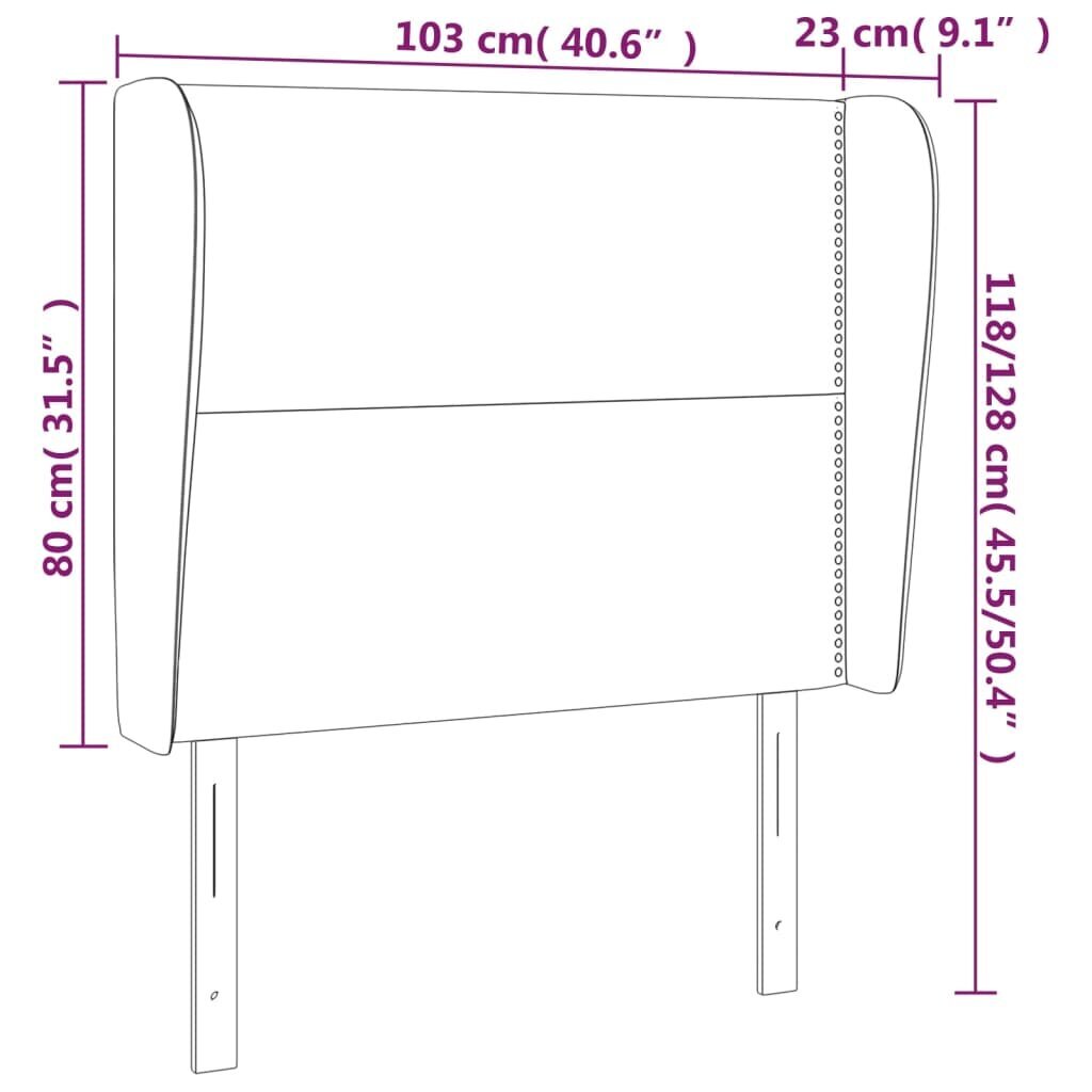 vidaXL voodipeats servadega, hall, 103x23x118/128 cm, kunstnahk hind ja info | Voodid | kaup24.ee