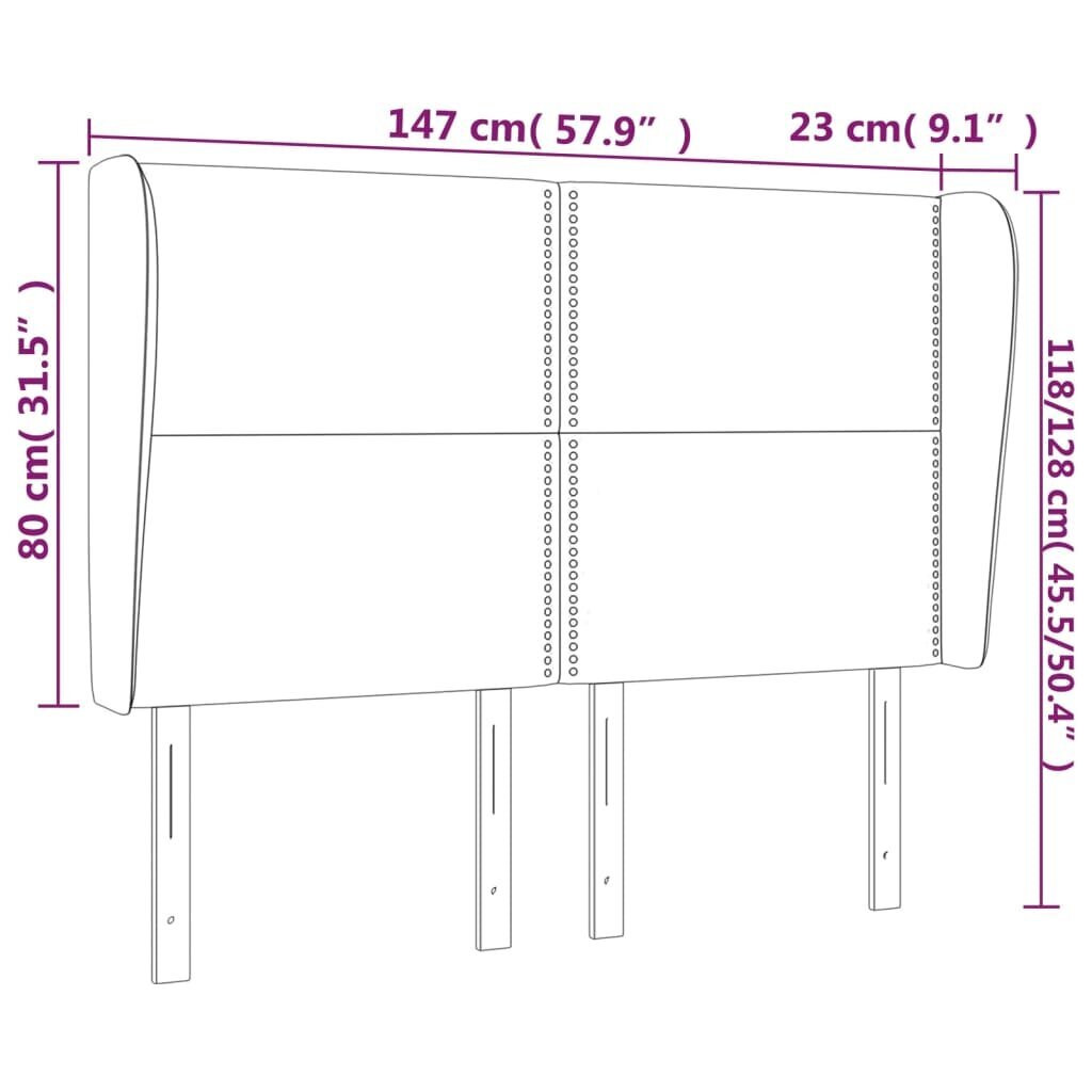 vidaXL voodipeats servadega, pruun, 147x23x118/128 cm, kunstnahk hind ja info | Voodid | kaup24.ee