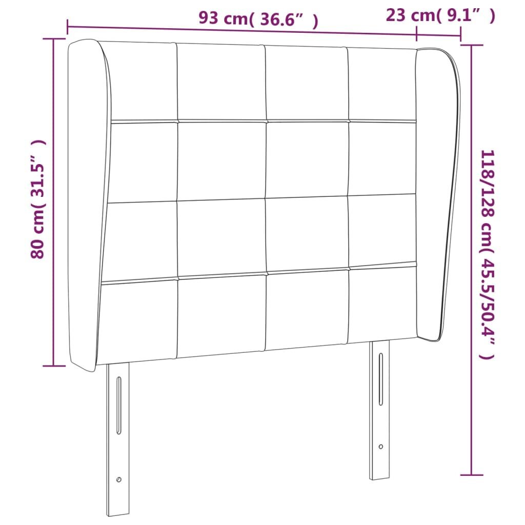 vidaXL voodipeats servadega, tumesinine, 93x23x118/128 cm, samet цена и информация | Voodid | kaup24.ee