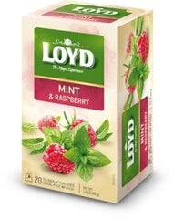 Травяной и фруктовый чай Loyd, со вкусом мяты и малины, 20 x 2 г цена и информация | Чай | kaup24.ee