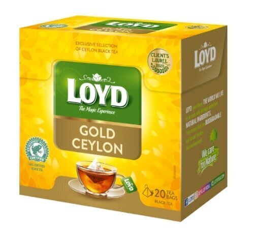 Must tee Loyd Gold Ceylon, 20 x 2 g цена и информация | Tee | kaup24.ee