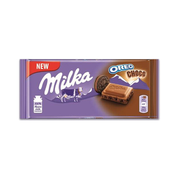 Šokolaad Milka, Oreo Choco, kakaotäidise ja kakaoküpsise tükkidega, 100g hind ja info | Maiustused | kaup24.ee