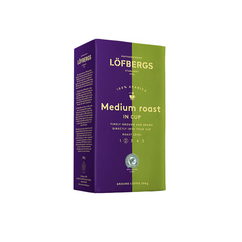 Jahvatatud kohv Löfbergs Lila medium roast in cup, 500 g цена и информация | Kohv, kakao | kaup24.ee