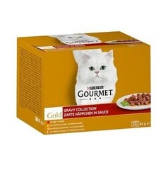 Gourmet Gold tükid kastmes veiseliha, kana. ja maks, lõhe ja kana, kalkun. ja part, 24x85g цена и информация | Кошачьи консервы | kaup24.ee