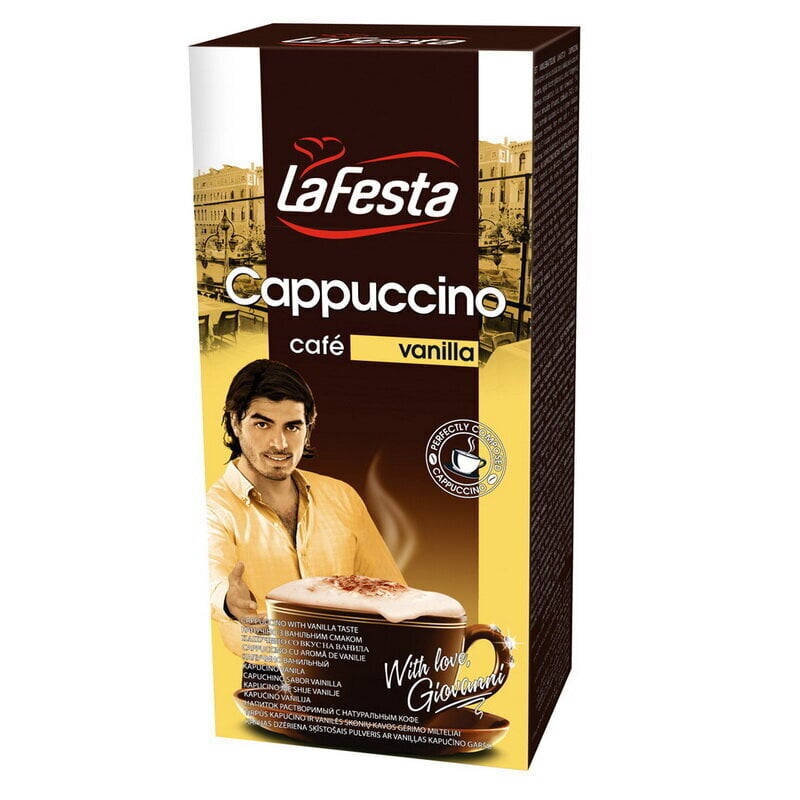 Lahustuv kohv La festa cappuccino vanilje maitsega, 10 tk цена и информация | Kohv, kakao | kaup24.ee