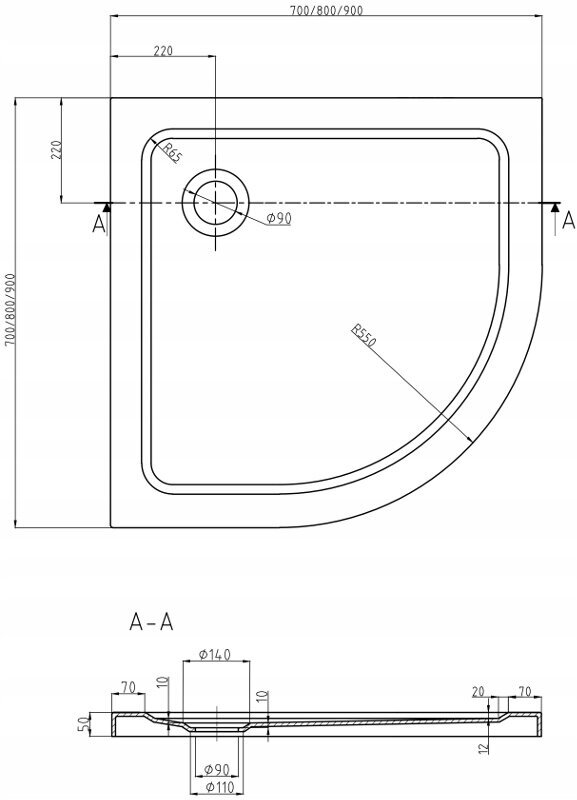 Nurga dušikabiin Mexen Rio F kandiku ja sifooniga, 70x70,80x80,90x90cm, kuld/poolmatt+valge/kuld hind ja info | Dušikabiinid | kaup24.ee