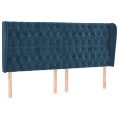 vidaXL voodipeats servadega, tumesinine, 183x23x118/128 cm, samet цена и информация | Кровати | kaup24.ee