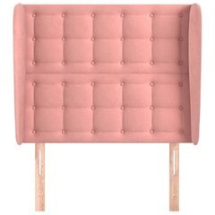 vidaXL voodipeats servadega, roosa, 93x23x118/128 cm, samet hind ja info | Voodid | kaup24.ee