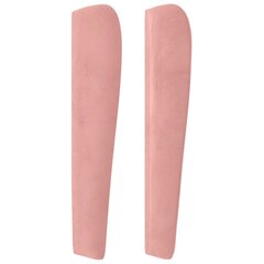 vidaXL voodipeats servadega, roosa, 203x23x118/128 cm, samet hind ja info | Voodid | kaup24.ee