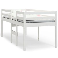 vidaXL kõrge voodi, valge, 90 x 190 cm, männipuit hind ja info | Voodid | kaup24.ee