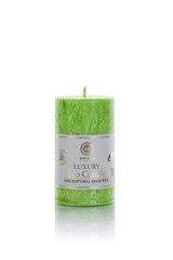 Свеча из пальмового воска PILLAR BRIGHT GREEN Saules Fabrika, 10.5 см цена и информация | Свечи, подсвечники | kaup24.ee