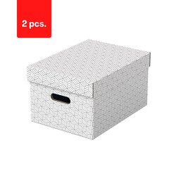 Ящик для хранения Esselte, с крышкой, 265x205x365 бело-серый (3 шт./уп.) упаковка 2 шт. цена и информация | Канцелярские товары | kaup24.ee