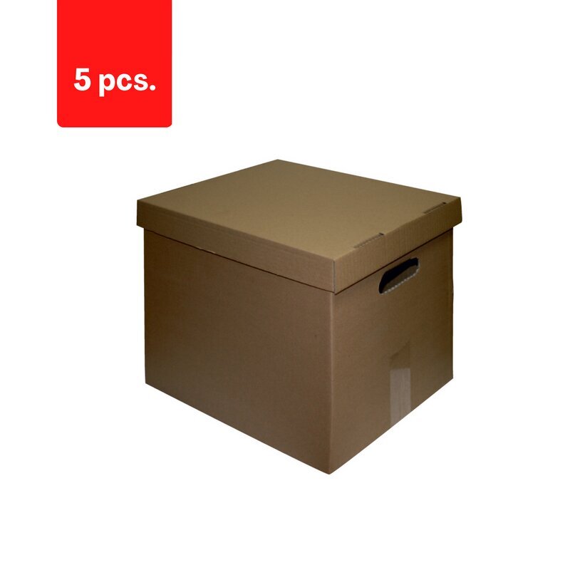 Arhiivikarp SMLT, kaanega, 351 x 344 x 287 mm, pruun pakend 5 tk. hind ja info | Kirjatarbed | kaup24.ee