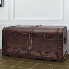 Большой деревянный сундук сокровищ в винтажном стиле цена и информация | Ящики для вещей | kaup24.ee