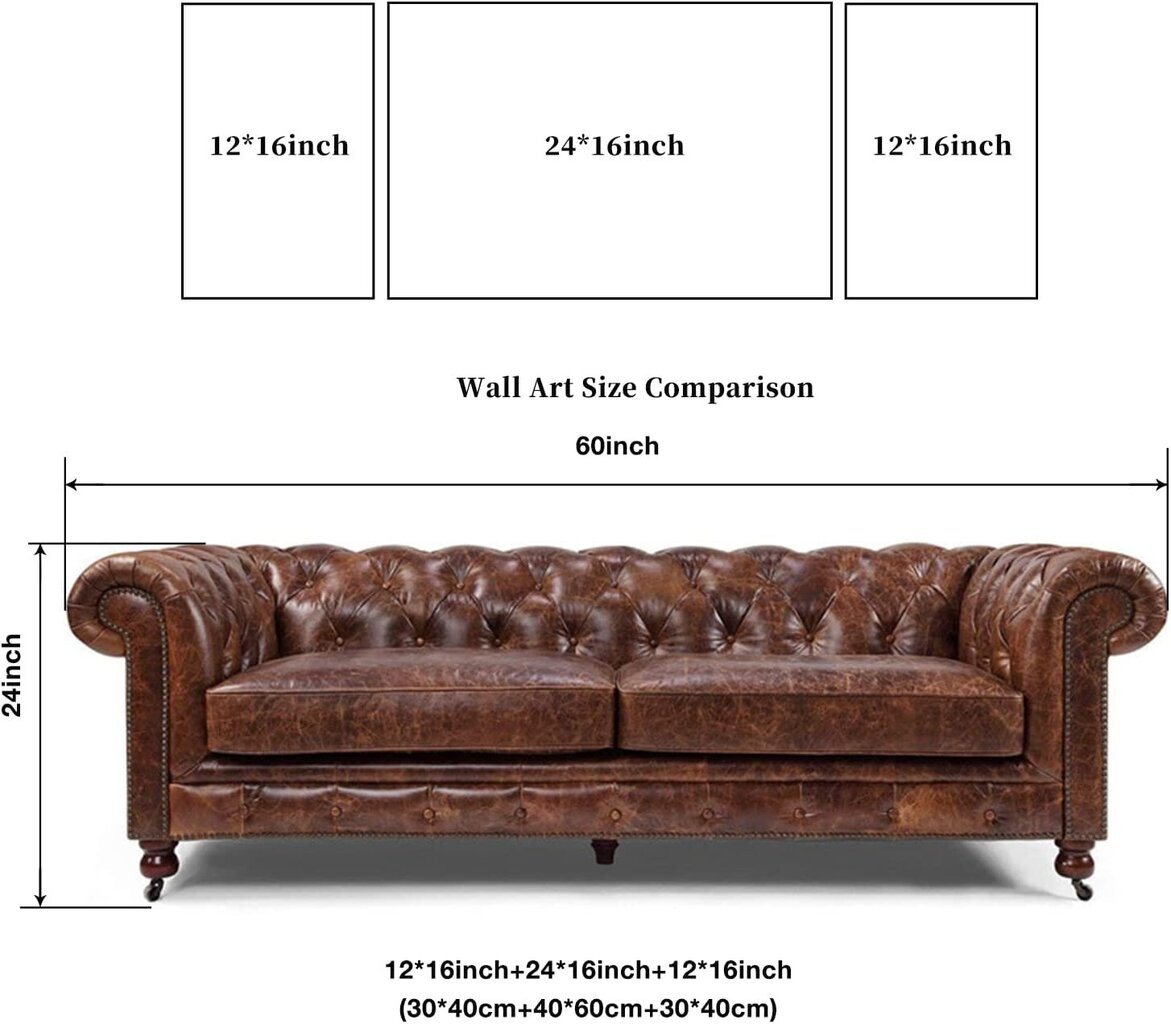 Generic seinamaali komplekt, 3 tk, 30 x 40 cm - 2 tk, 40 x 60 cm - 1 tk. hind ja info | Seinapildid | kaup24.ee