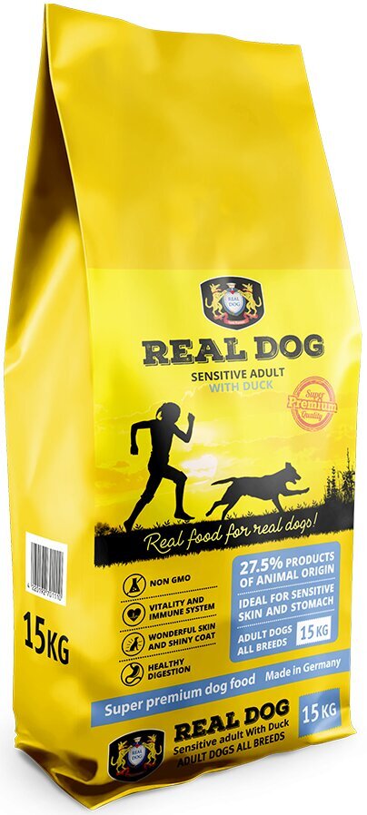Real Dog Adult Sensitive pardilihaga, tundlikele koertele, 15 kg hind ja info | Kuivtoit koertele | kaup24.ee