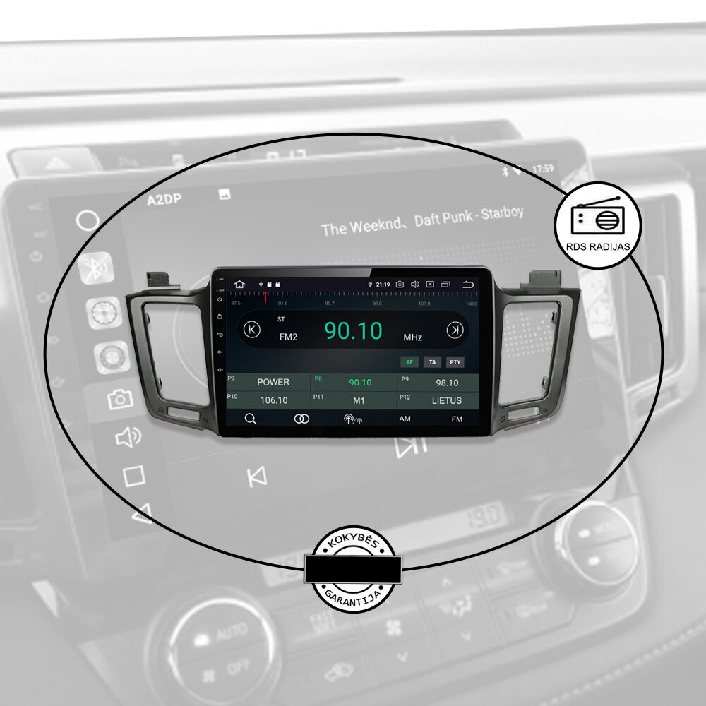 Toyota RAV4 2013-18 Peugeot 508 2011-2017 Android multimeedia tahvelarvutid 10 tolli automaatraadio USB/WiFi/GPS/Bluetooth hind ja info | Autoraadiod, multimeedia | kaup24.ee