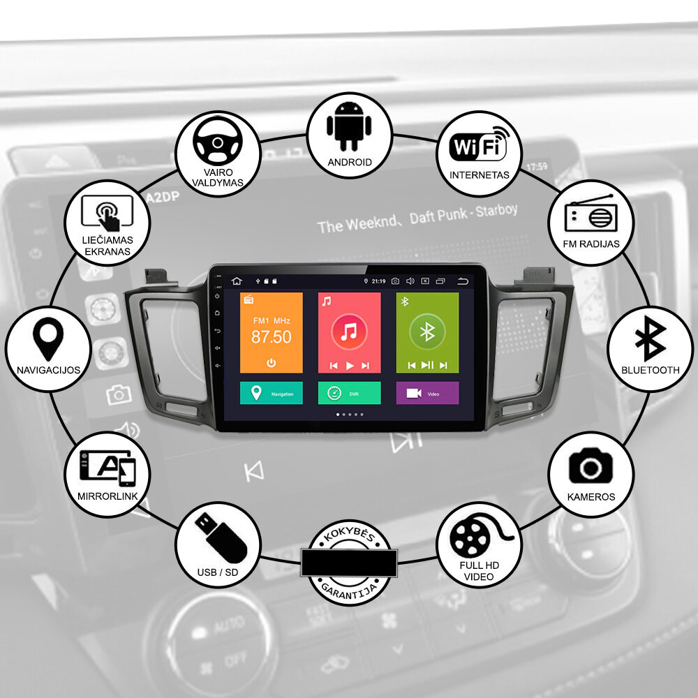 Toyota RAV4 2013-18 Peugeot 508 2011-2017 Android multimeedia tahvelarvutid 10 tolli automaatraadio USB/WiFi/GPS/Bluetooth цена и информация | Autoraadiod, multimeedia | kaup24.ee