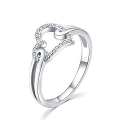 MOISS Romantiline hõbesõrmus tsirkoonidega Heart R000210 hind ja info | Sõrmused | kaup24.ee