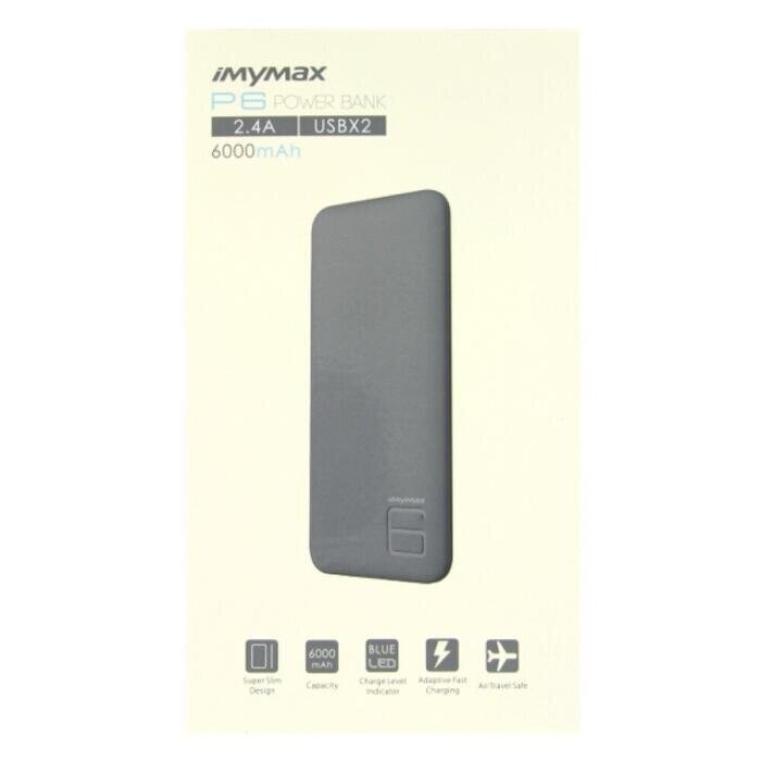 iMYMAX Power Bank 6.000mAh hall P6 цена и информация | Akupangad | kaup24.ee