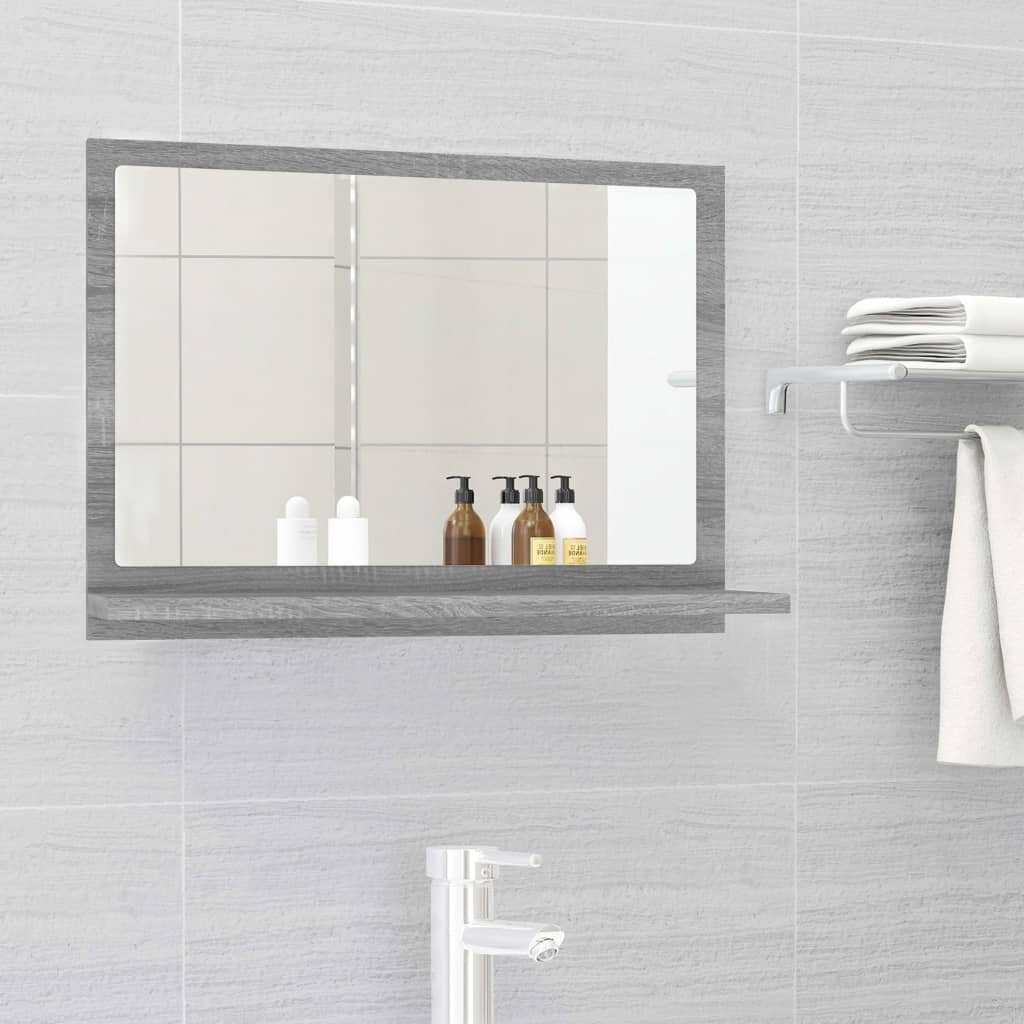 vidaXL vannitoapeegel, hall Sonoma tamm, 60 x 10,5 x 37 cm, tehispuit hind ja info | Öökapid | kaup24.ee