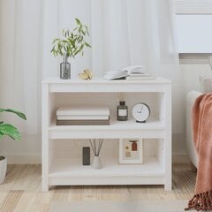 vidaXL raamatukapp, valge, 80 x 35 x 68 cm, männipuit цена и информация | Шкафы | kaup24.ee