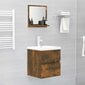 vidaXL vannitoapeegel, suitsutatud tamm, 40 x 10,5 x 37 cm, tehispuit hind ja info | Peeglid | kaup24.ee