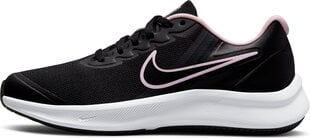 Nike noorte jooksujalatsid STAR RUNNER 3 GS, must-roosa hind ja info | Laste spordijalatsid | kaup24.ee