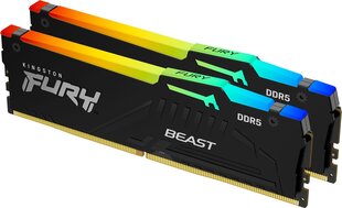 Kingston Fury Beast RGB, 16ГБ (2x8ГБ), DDR5, 5600MT/s цена и информация | Оперативная память (RAM) | kaup24.ee