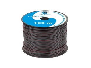 акустический кабель 0,50 мм, черный цена и информация | Текстильные провода и клеммные колодки | kaup24.ee