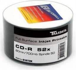 CD-R Traxdata 700 MB 52x 50 tk. hind ja info | Vinüülplaadid, CD, DVD | kaup24.ee