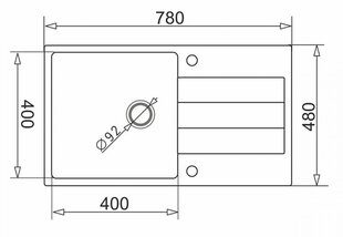 Раковина Pyramis 78x50 1B 1D 070052701 цена и информация | Раковины на кухню | kaup24.ee