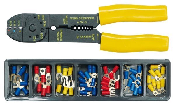 Tööriistakomplekt traadi isolatsiooni eemaldamiseks ja pressimiseks 45050 цена и информация | Käsitööriistad | kaup24.ee