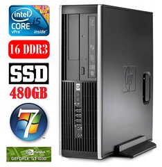 HP 8100 Elite SFF i5-650 16GB 480SSD GT1030 2GB DVD WIN7Pro [refurbished] hind ja info | Lauaarvutid | kaup24.ee