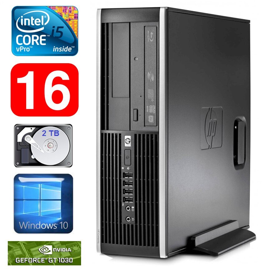 HP 8100 Elite SFF i5-650 16GB 2TB GT1030 2GB DVD WIN10 [refurbished] цена и информация | Lauaarvutid | kaup24.ee