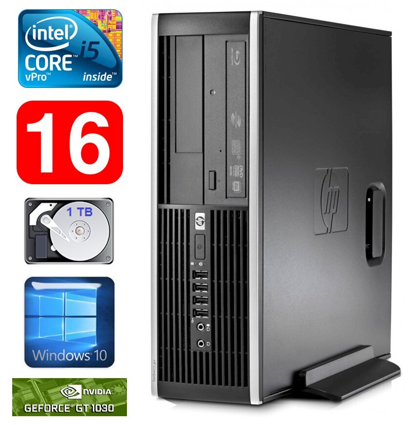 HP 8100 Elite SFF i5-650 16GB 1TB GT1030 2GB DVD WIN10 [refurbished] цена и информация | Lauaarvutid | kaup24.ee