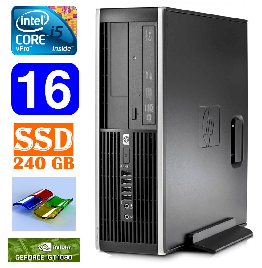 HP 8100 Elite SFF i5-650 16GB 240SSD GT1030 2GB DVD WIN7Pro [refurbished] hind ja info | Lauaarvutid | kaup24.ee