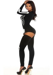 Сексуальный костюм скелета Bad To The Bone, черный/белый цвет цена и информация | Сексуальное женское белье | kaup24.ee