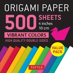 Origami Paper 500 sheets Vibrant Colors 4 (10 cm): Tuttle Origami Paper: High-Quality Double-Sided Origami Sheets Printed with 12 Different Colors hind ja info | Vihikud, märkmikud ja paberikaubad | kaup24.ee