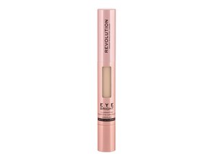 Makeup Revolution Eye Bright Illuminating Under Eye Concealer - Concealer for brightening the eye area 3 ml  02 Fair #DCBA9F цена и информация | Пудры, базы под макияж | kaup24.ee