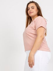хлопковая футболка больших размеров грязно-розового цвета с аппликацией цена и информация | Женские футболки | kaup24.ee