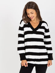 бело-черный длинный свитер в полоску оверсайз rue paris цена и информация | Женские кофты | kaup24.ee