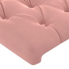 vidaXL voodiraam peatsiga, roosa, 90x200 cm, samet hind ja info | Voodid | kaup24.ee