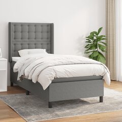 vidaXL Кровать с пружинами и матрасом, серый, 100х200см, ткань цена и информация | Кровати | kaup24.ee