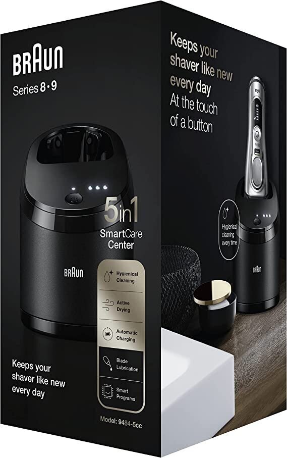 Puhastuskeskus „Braun Shaver 5-in-1 SmartCare“ 8 ja 9 seeria elektripardlitele, hügieeniline karvaeemaldus ja automaatne laadimine, must цена и информация | Ilutoodete lisatarvikud | kaup24.ee