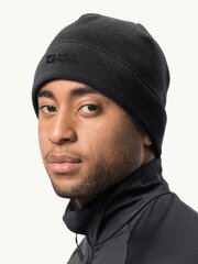 Мужская шапка JACK WOLFSKIN Vertigo Beanie, черная цена и информация | Мужские шарфы, шапки, перчатки | kaup24.ee