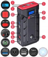 Boster Jump Starter Powerbank 20AH 12V цена и информация | Зарядные устройства для аккумуляторов | kaup24.ee