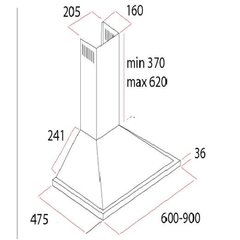 Schlosser H013 60BL/750 цена и информация | Вытяжки на кухню | kaup24.ee